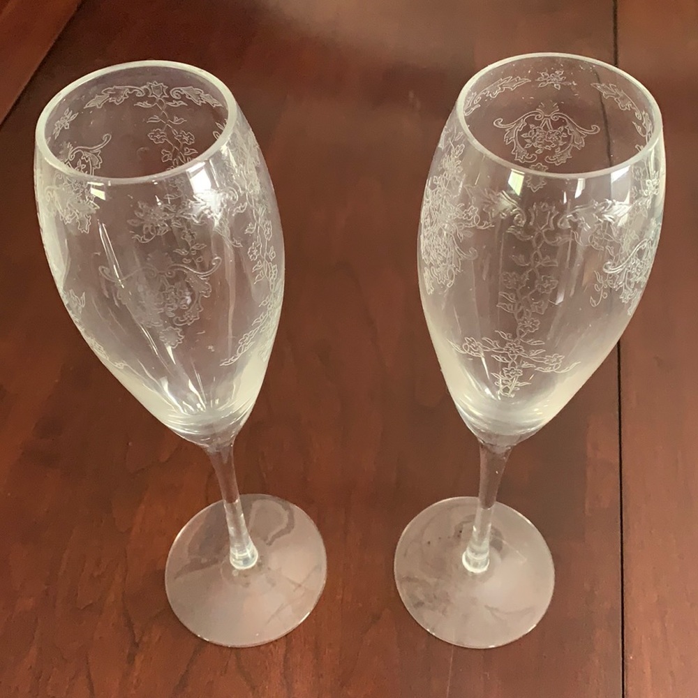 Lenox crystal champagne flutes